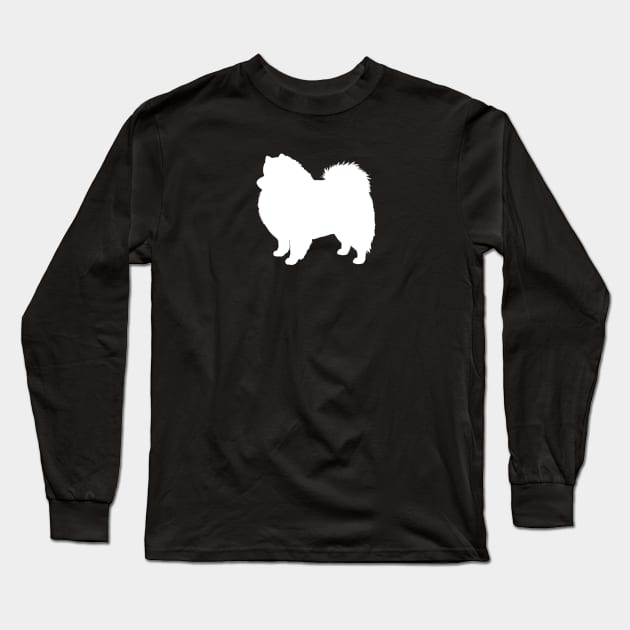 American Eskimo Dog Silhouette Eskie Long Sleeve T-Shirt by Coffee Squirrel